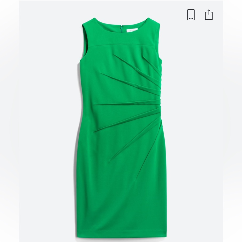 NWT Size 4 Green Calvin Klein Melodie Dress